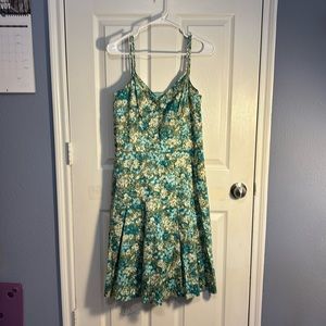 Ann Taylor Midi Green and Blue Dress